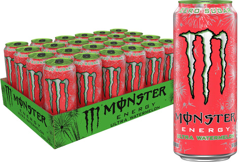Monster Energy Ultra Watermelon, Sugar Free Energy Drink, 16 Ounce