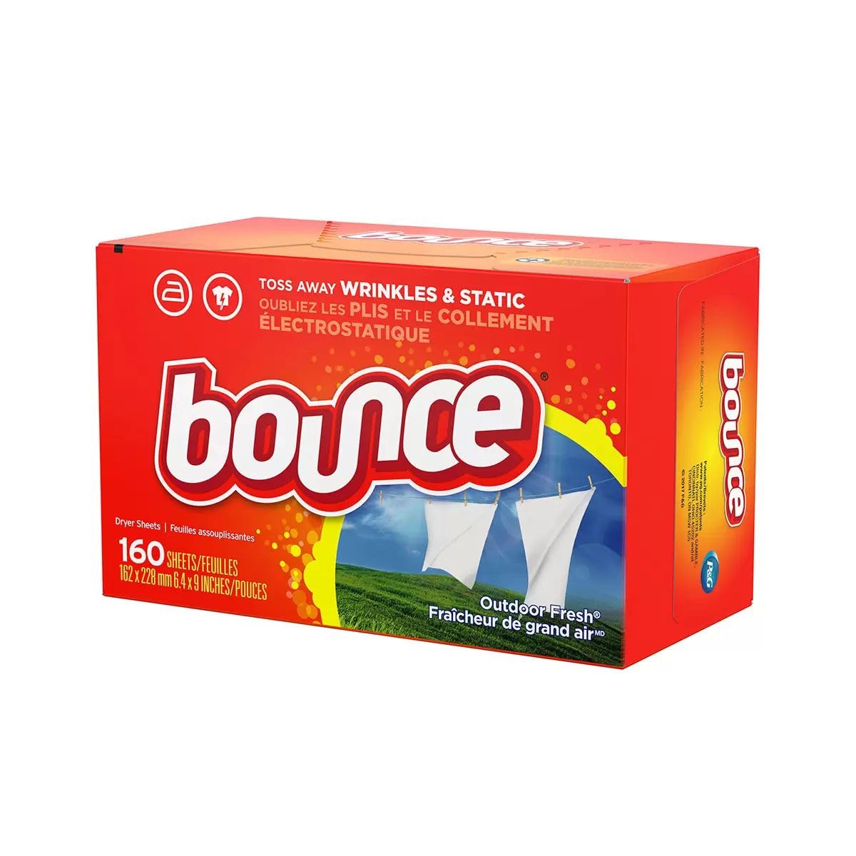 Bounce Fabric Softener Dryer Sheet Outdoor Fresh, 160 Sheets (Pack of 2) — additional product image 3