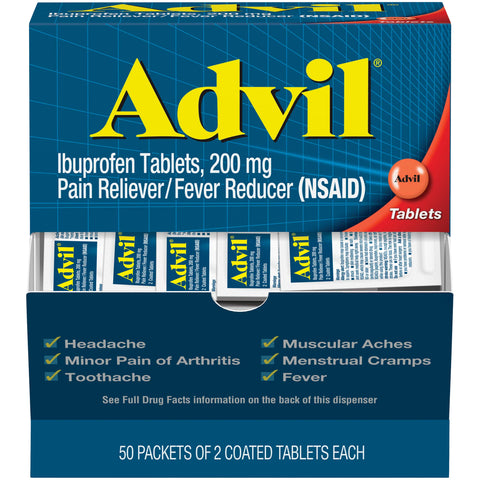 Advil Pain Reliever and Fever Reducer, Pain Relief Medicine with Ibuprofen 200mg for Headache, Backache, Menstrual Pain and