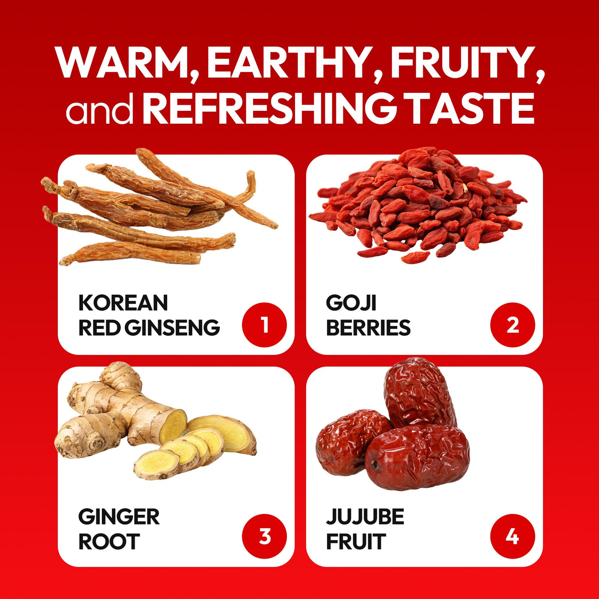 JUNG KWAN JANG US HongSamWon - Korean Red Ginseng Tea, Pre and Post Workout Herbal Energy Drink with Jujube, Cinnamon Ginger