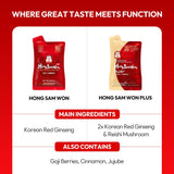 JUNG KWAN JANG US HongSamWon - Korean Red Ginseng Tea, Pre and Post Workout Herbal Energy Drink with Jujube, Cinnamon Ginger