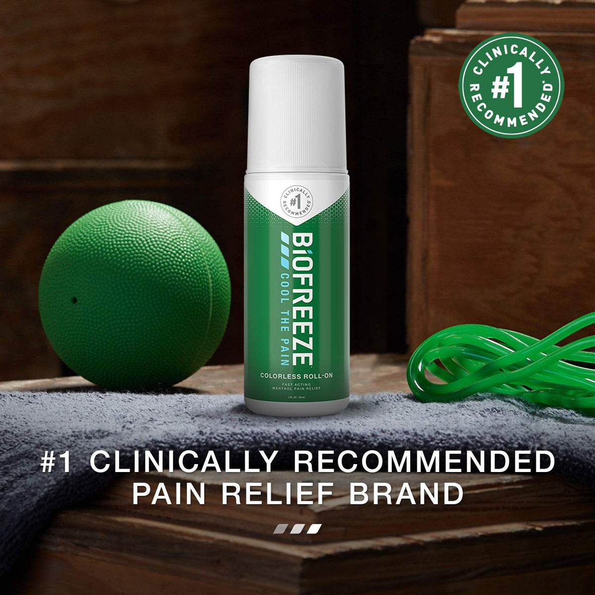 Biofreeze Colorless Roll-On, Fast Acting, Long Lasting, & Powerful Topical Pain Reliever, Cream, (Packaging May Vary),3 Fl Oz