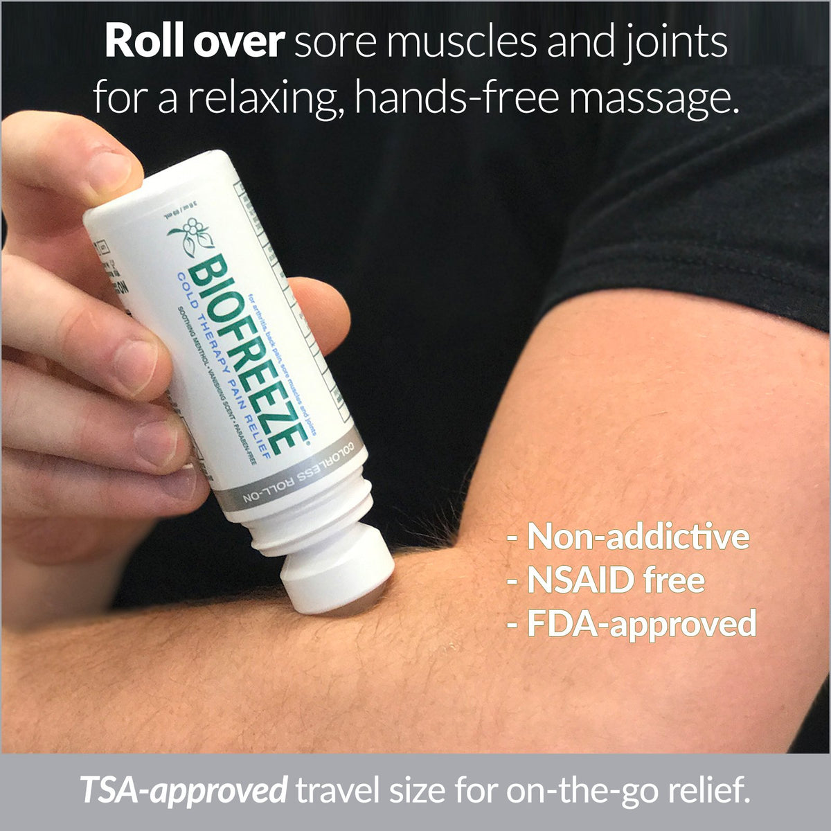 Biofreeze Colorless Roll-On, Fast Acting, Long Lasting, & Powerful Topical Pain Reliever, Cream, (Packaging May Vary),3 Fl Oz
