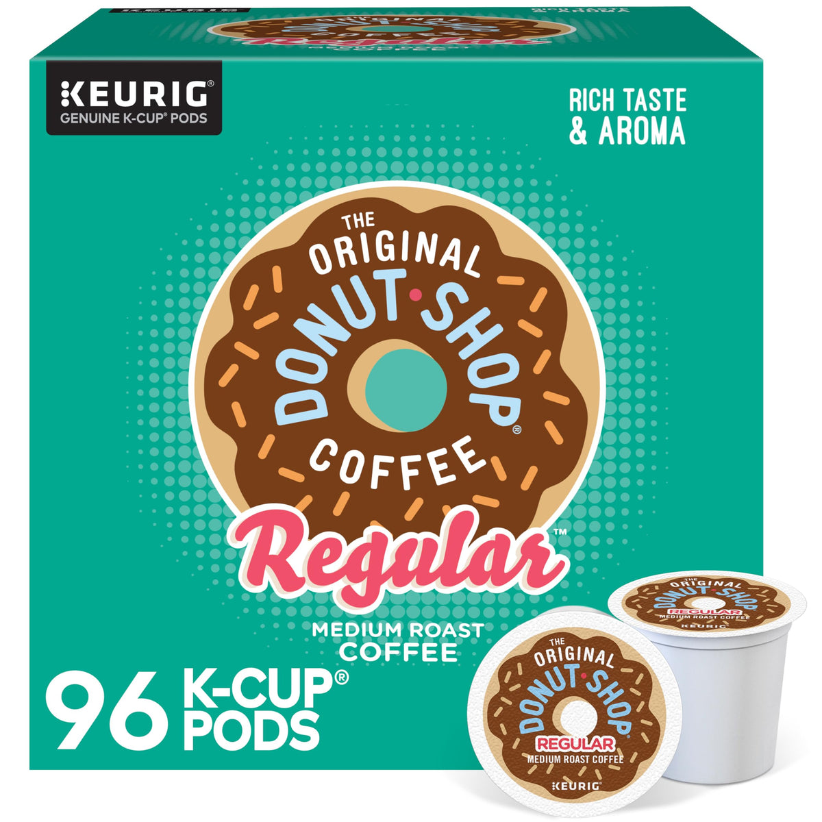 The Original Donut Shop Regular, Single-Serve Keurig K-Cup Pods, Medium Roast Coffee Pods, 80 Count
