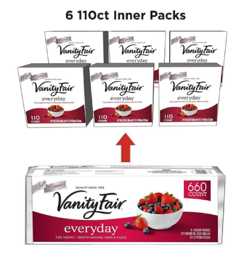 Vanity Fair Everyday Napkins, Disposable White Paper Napkins, 660 Count — additional product image 2