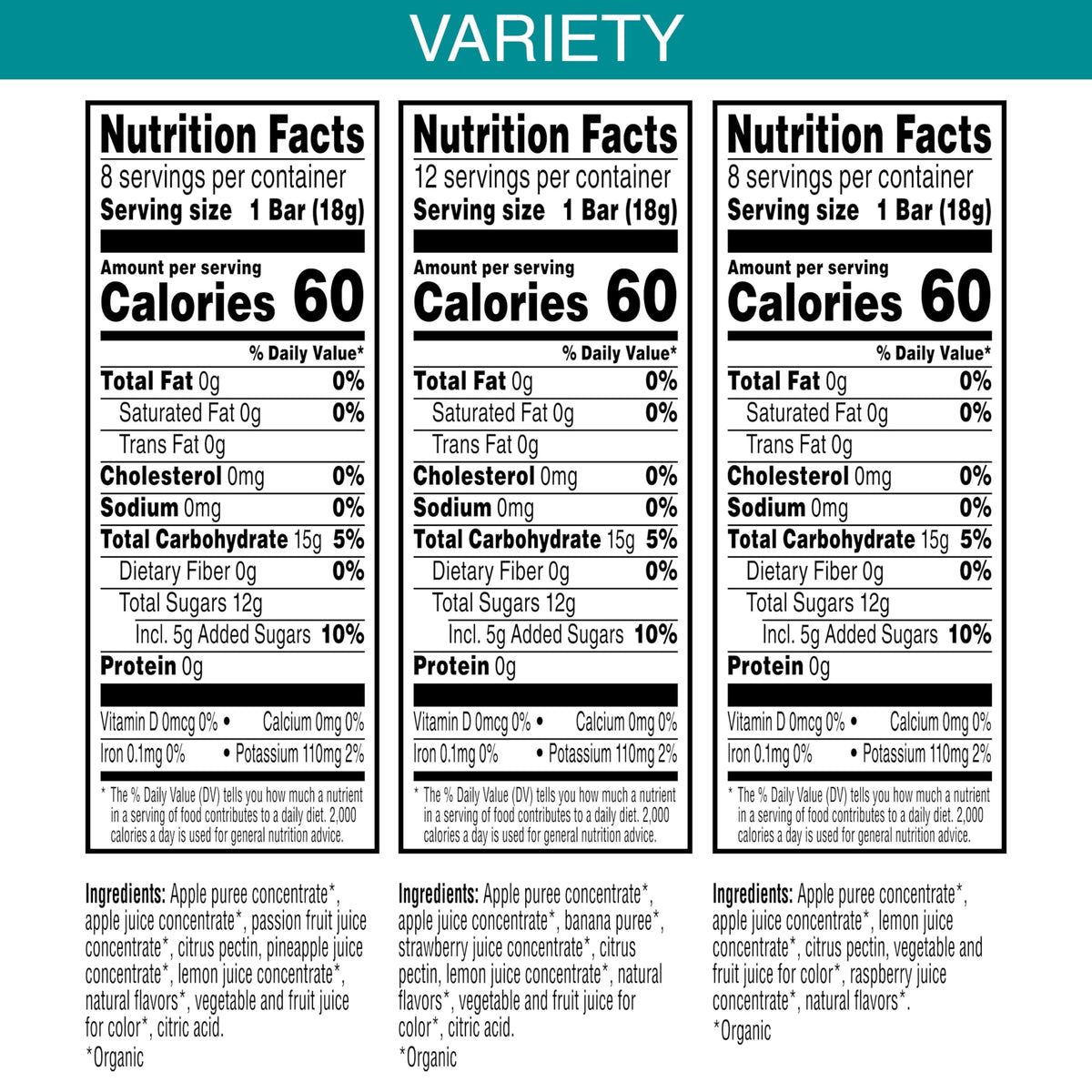 Pure Organic Layered Fruit Bars Variety Pack 28 count (Pack of 1). — additional product image 2