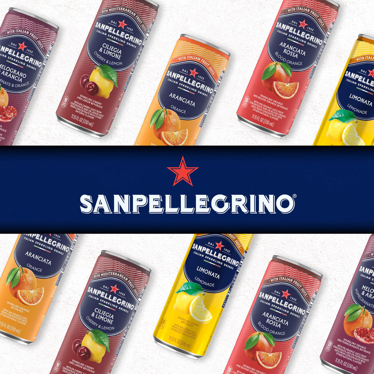 Sanpellegrino Italian Sparkling Drink Melograno And Arancia, Sparkling Orange And Pomegranate Beverage, 24 Pack Of Cans