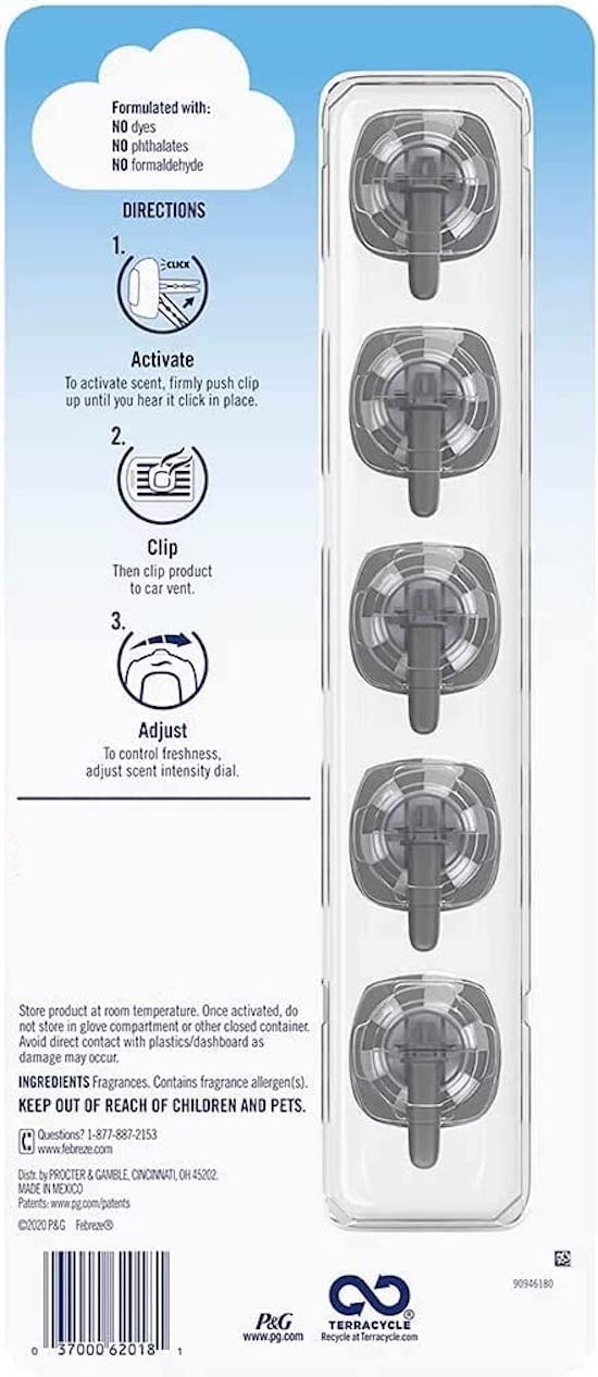 Febreze Air Freshener Car Vent Clips, Linen & Sky (5 Count) — additional product image 2