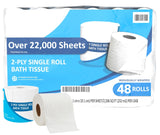 Bath Tissue, Standard Roll, 2-Ply, 4" x 4", 470 Sheets, 48 CT, Marathon Individually Wrapped