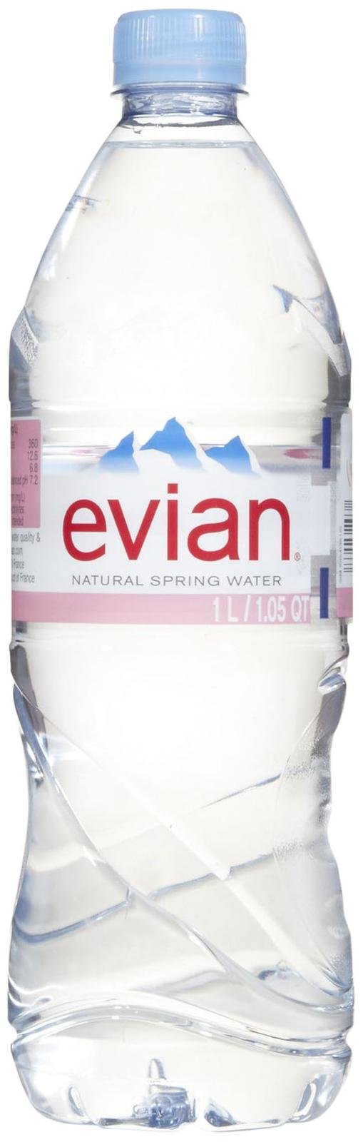 Evians Spring Water Spring Water, 33.8 oz, 12 ct
