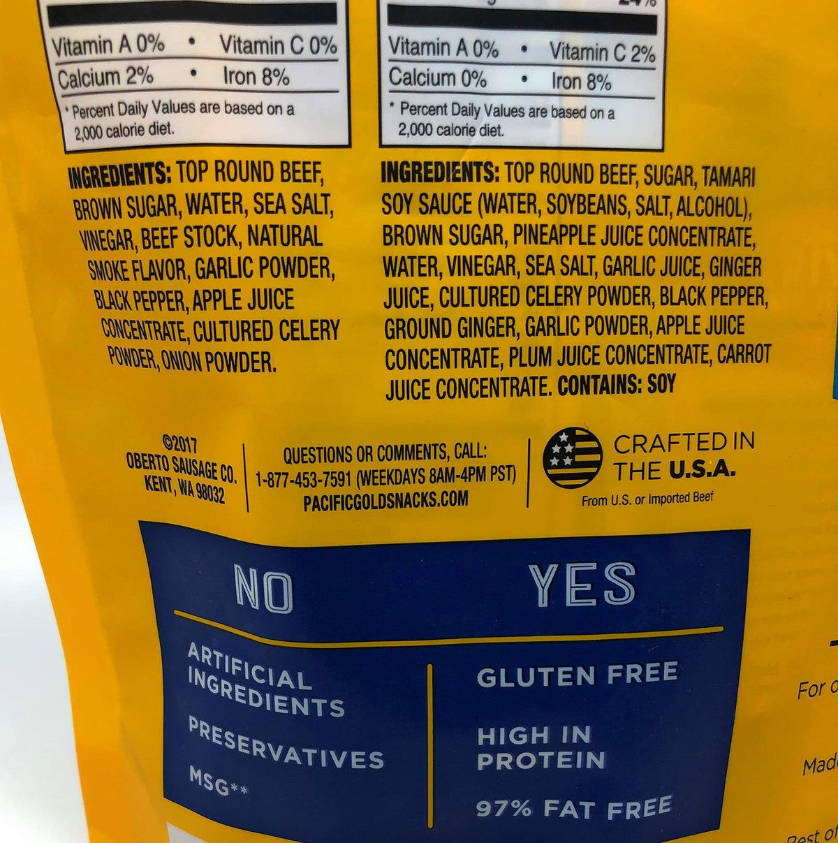 Pacific Gold Beef Jerky Original & Teriyaki, 12 Count Per Bag (2 Bags (24 Count)) — additional product image 3