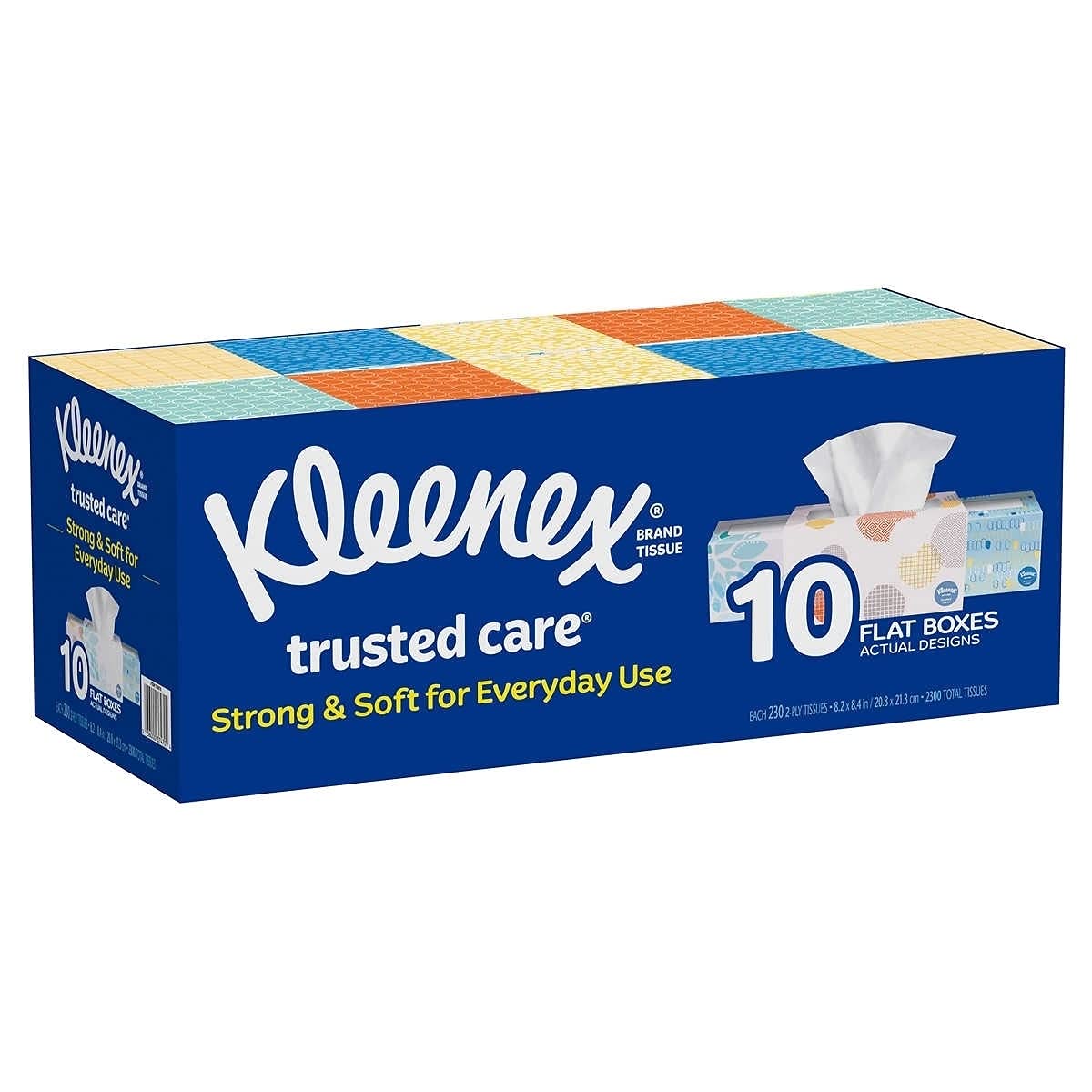 Kleenex 2-ply white facial tissue, 230 count, 10-pack