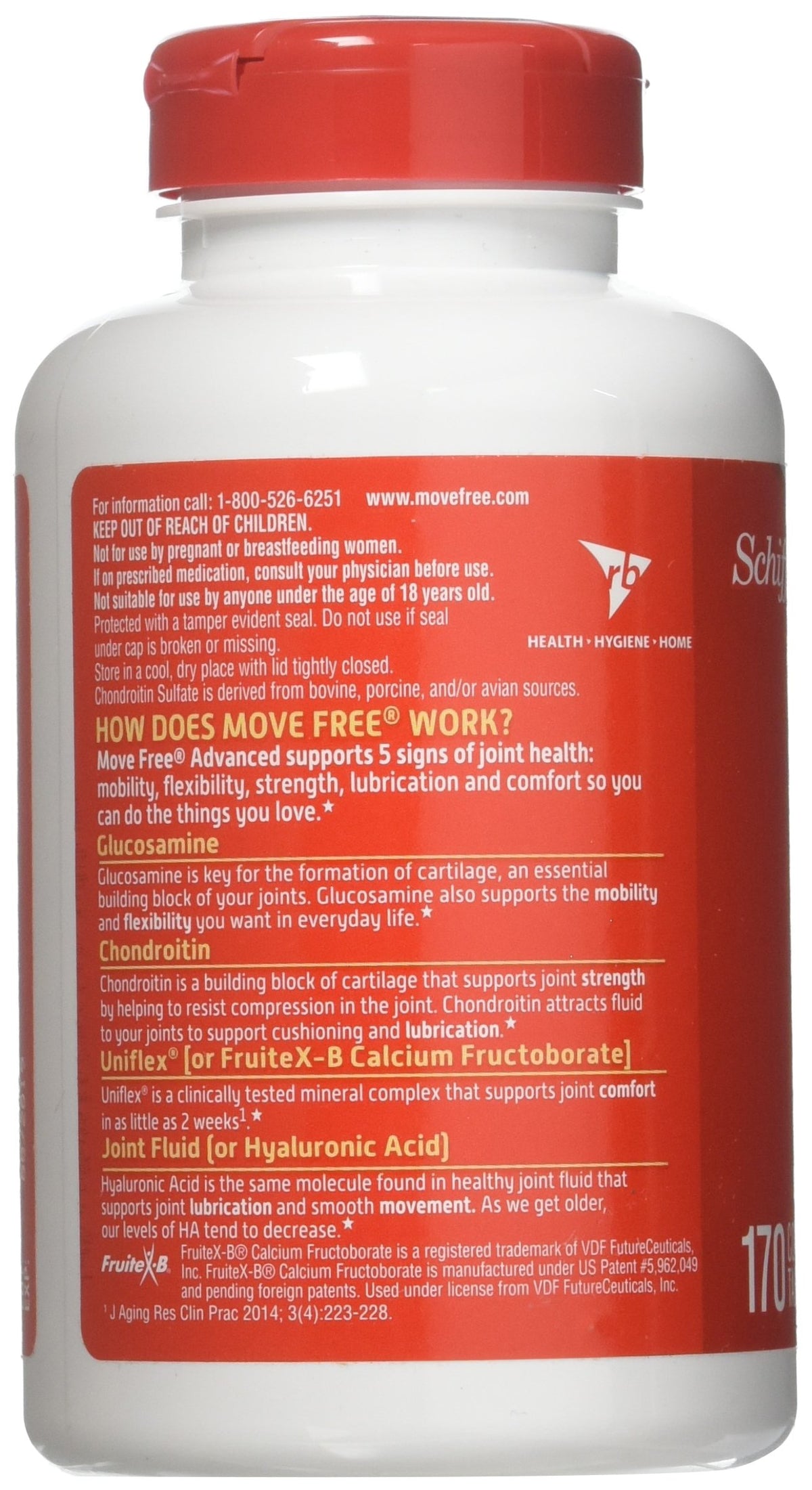 Schiff Move Free Joint Health Dietary Supplement, Advanced Glucosamine Chondroitin 170 Tablets — additional product image 2