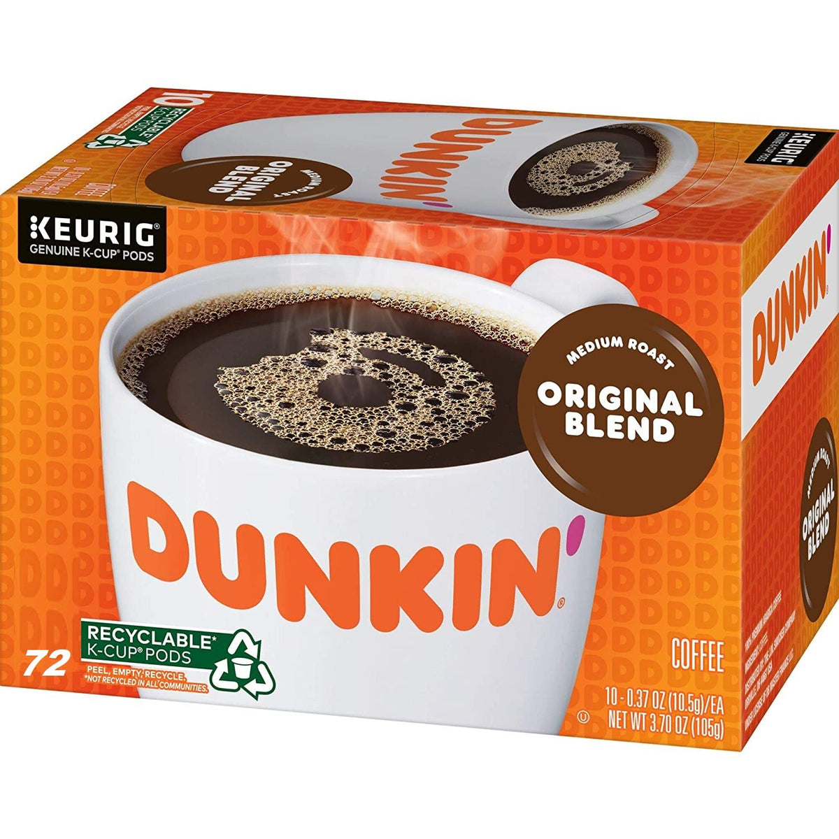 Dunkin' Original Blend, Medium Roast Coffee K Cups - 72 Count — additional product image 4
