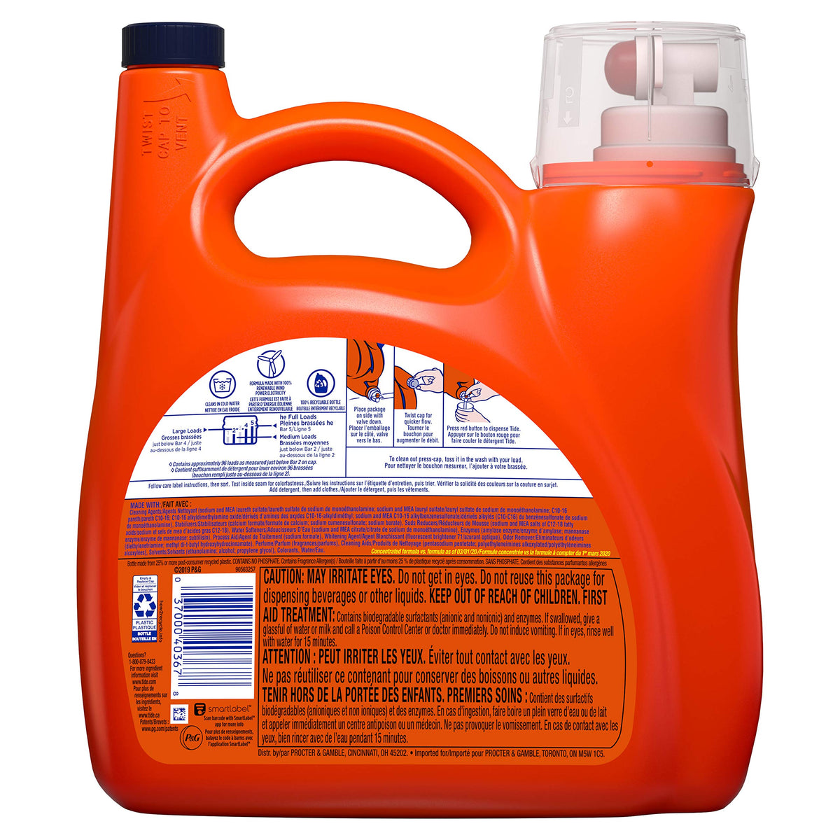 Tide Liquid Laundry Detergent, Original, 96 Loads 138 Fl Oz — additional product image 2