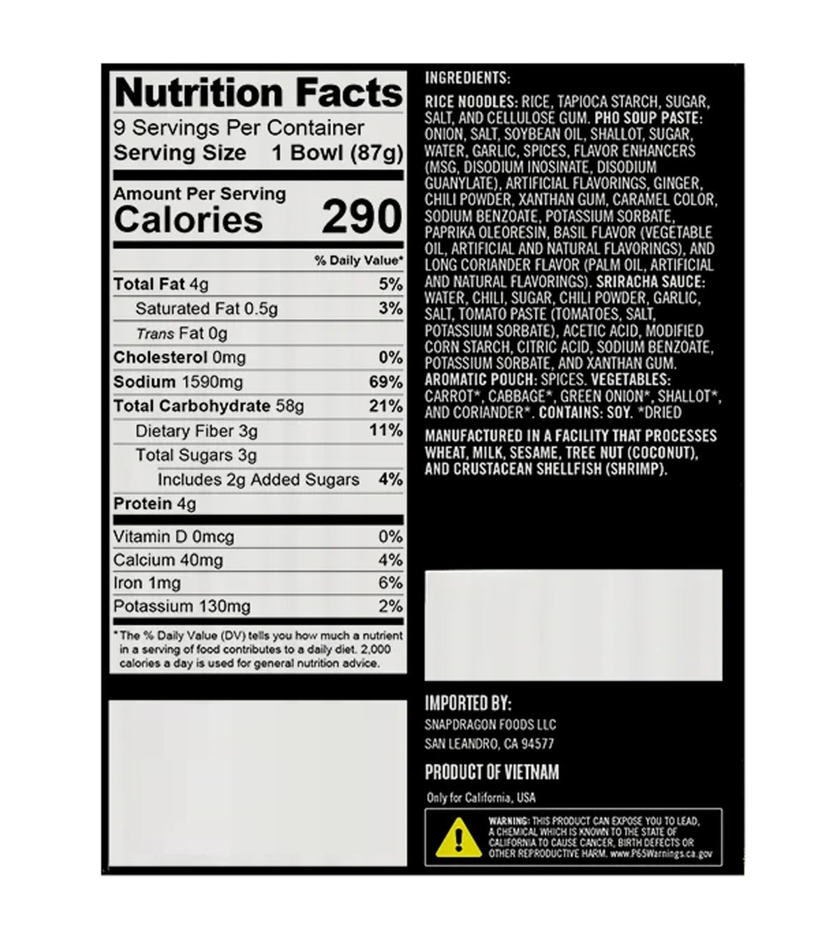 Snapdragon Vietnamese Pho Bowls (9 X 2.1 Oz)Total Net Wt (18.9 Oz),, () — additional product image 3