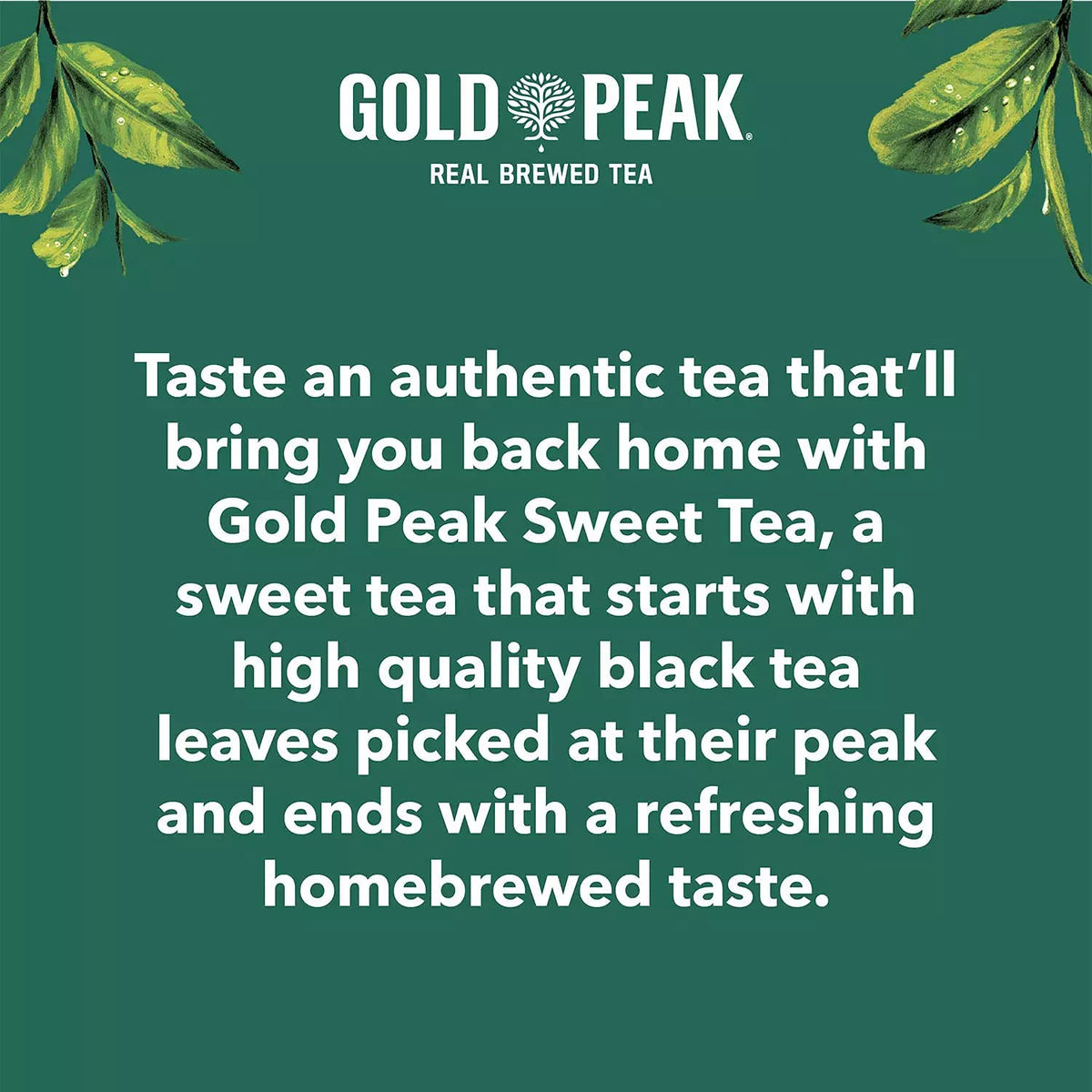 Gourmet Kitchn Gold Peak Naturally Sweet Real Brewed Tea, Picked for Peak Taste, Made with Cane Sugar -(18.5oz / 18pk per