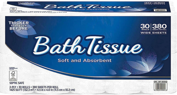 BLUE RIBBON 2-Ply Bath Tissue, 30 Rolls 380 Sheets Per Roll