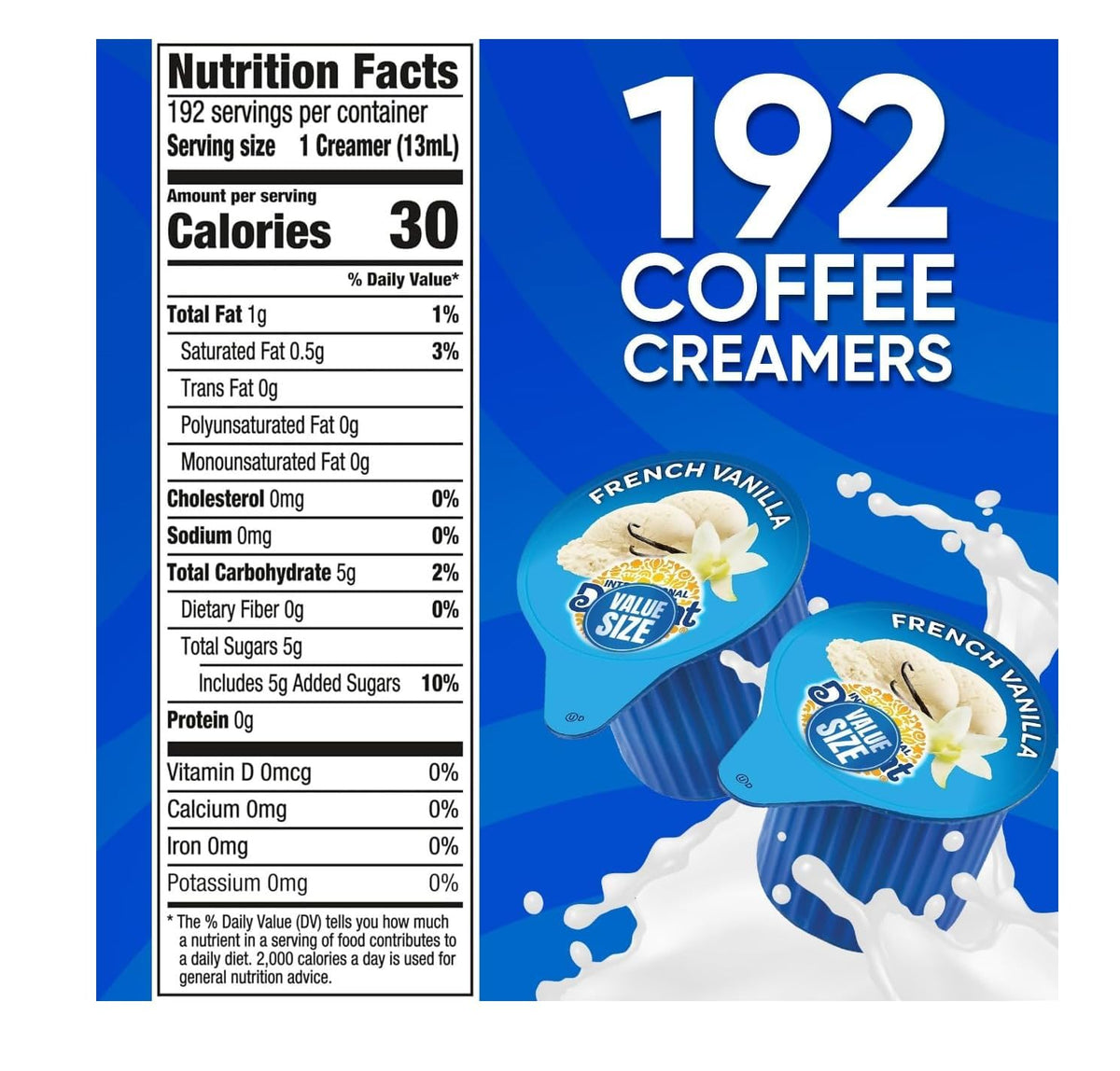 Delight French Vanilla Coffee Creamer Singles, 192 CT, Shelf Stable, Great for Office and Restaurants — additional product