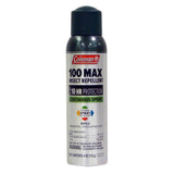 Coleman Max 100% Deet Insect Repellent - 4 oz Continuous Spray - Pack of 4 - w/ (6) Healthandoutdoor Hand Wipes — additional