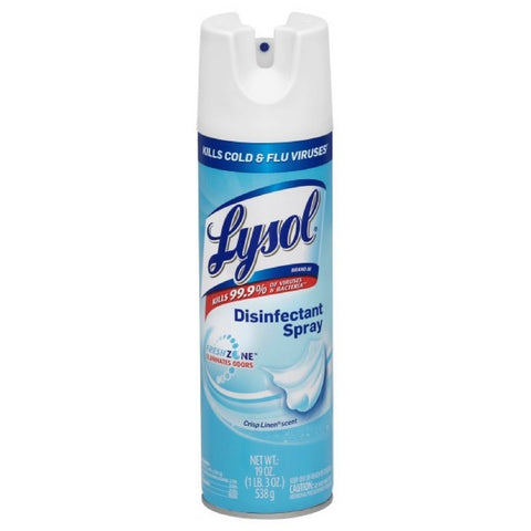 Lysol Disinfectant Spray, Crisp Linen, 19 Ounce (Pack of 6)