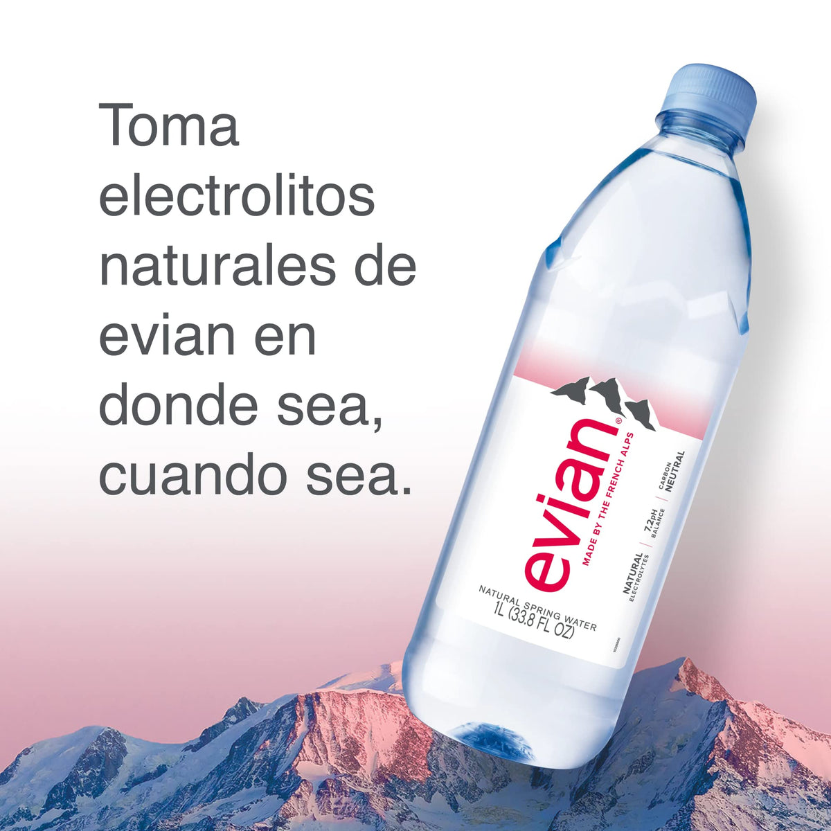 evian Natural Spring Water, Premium Water Bottles, 33.8 Fl Oz (Pack of 12) — additional product image 4