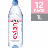 Evian Natural Spring Water, 1 L bottle, 12 pack — additional product image 2