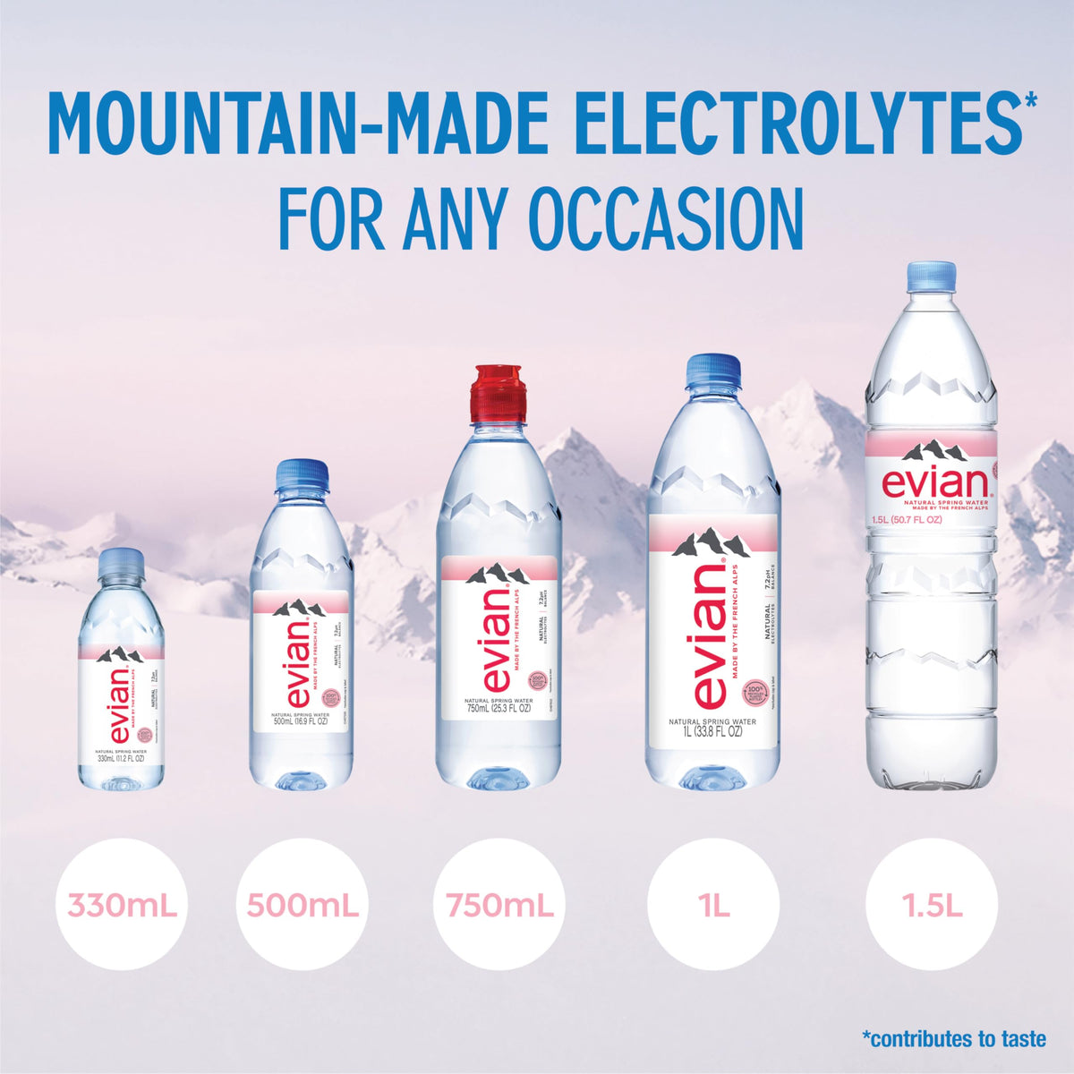 Evian Natural Spring Water, 1 L bottle, 12 pack — additional product image 3