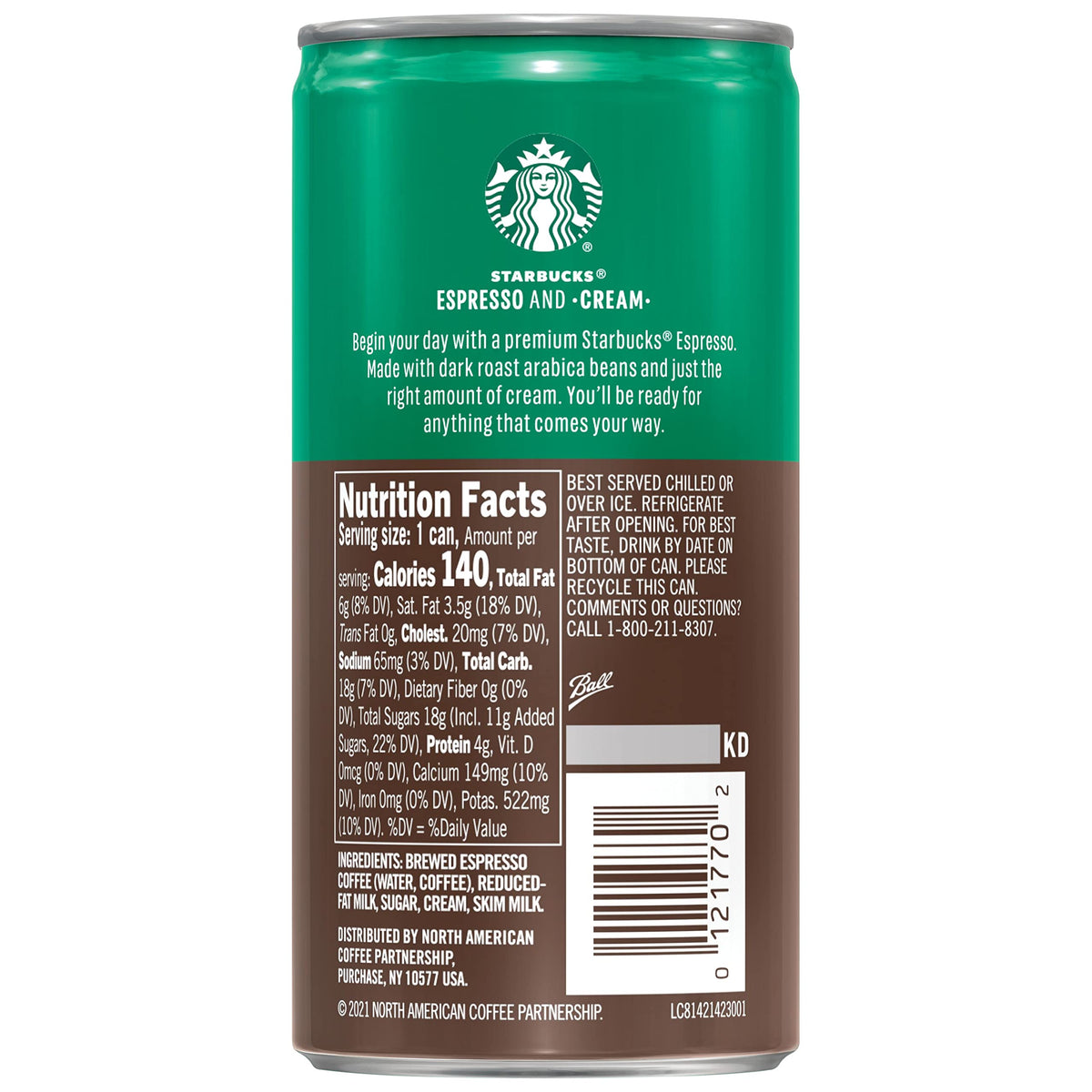 Starbucks Espresso & Cream, 6.5 Fl Oz Cans (Pack of 12) — additional product image 4