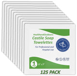 HAO Castile Soap Cleansing Moist Towelettes (125 Count) Individually Wrapped Refreshing Scented Wipes Wet Napkins