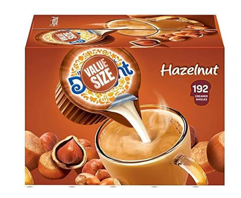 Delight Hazelnut Creamer, 192 CT, Single Use Creamer Packets, Great for offices, Restaurants, Coffee and Home