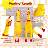 Rubber Chicken Squeeze Squawking Chicken (2 Pack), 12-Inch Yellow Screaming Chicken Dog Toys, Noise Maker for Dogs, Novelty