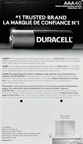 Duracell CopperTop AAA Alkaline Batteries, 1.5 Volt, Long Lasting Power, All-Purpose Triple A Battery, 40 Count — additional