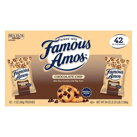 Asherpro Famousamos Chocolate Chip Cookies, Famous Cookies, Chocolate Chips Cookies, Famous Cookies Individual Packs,2 oz.