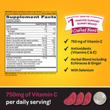 Airborne 750mg Vitamin C Gummies for Adults, Immune Support Supplement with Powerful Antioxidants Vitamins A C & E - 63