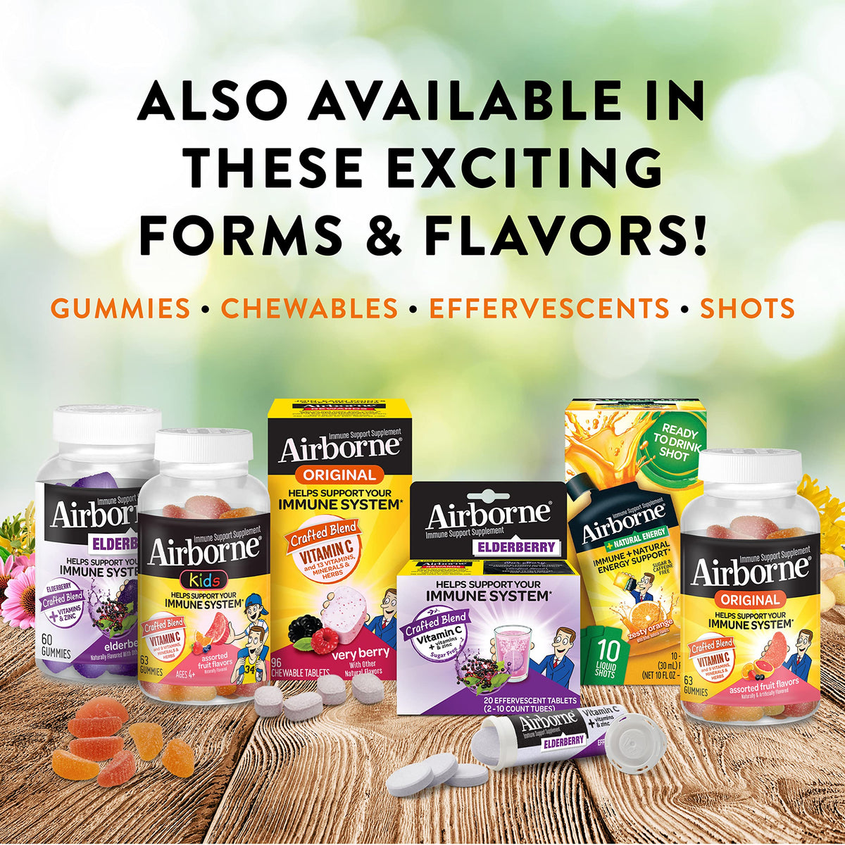 Airborne 750mg Vitamin C Gummies for Adults, Immune Support Supplement with Powerful Antioxidants Vitamins A C & E - 63