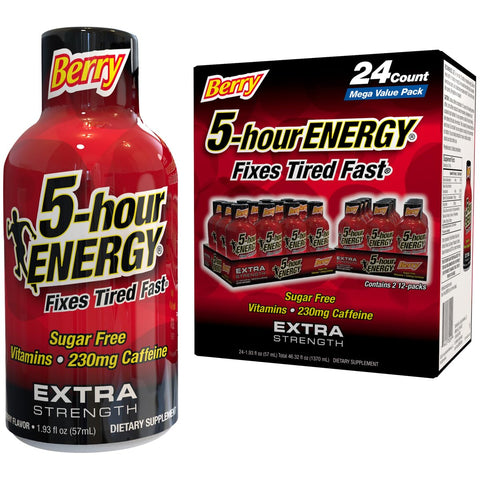 5-Hour Energy, Extra Strength, Berry Energy Shots 24 CT, 1.93 fl oz Energy Drink