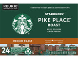 Starbucks Coffee K-Cup Pods, Pike Place Roast, Medium Roast Coffee, Notes of Cocoa & Rich Praline, Keurig Genuine K-Cup Pods