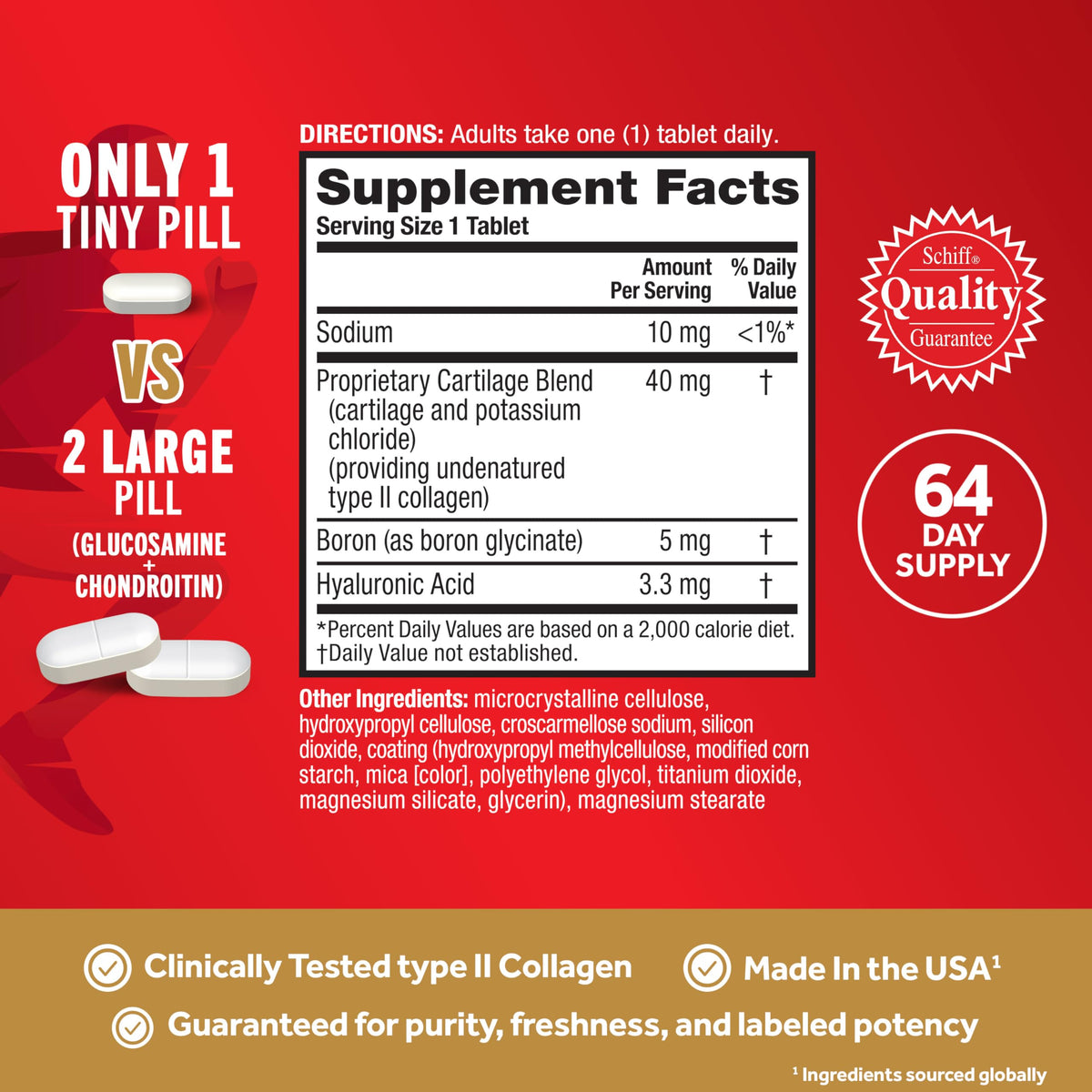 Move Free Ultra Triple Action Joint Support Supplement - Type II Collagen Boron & Hyaluronic Acid - Supports Joint Comfort