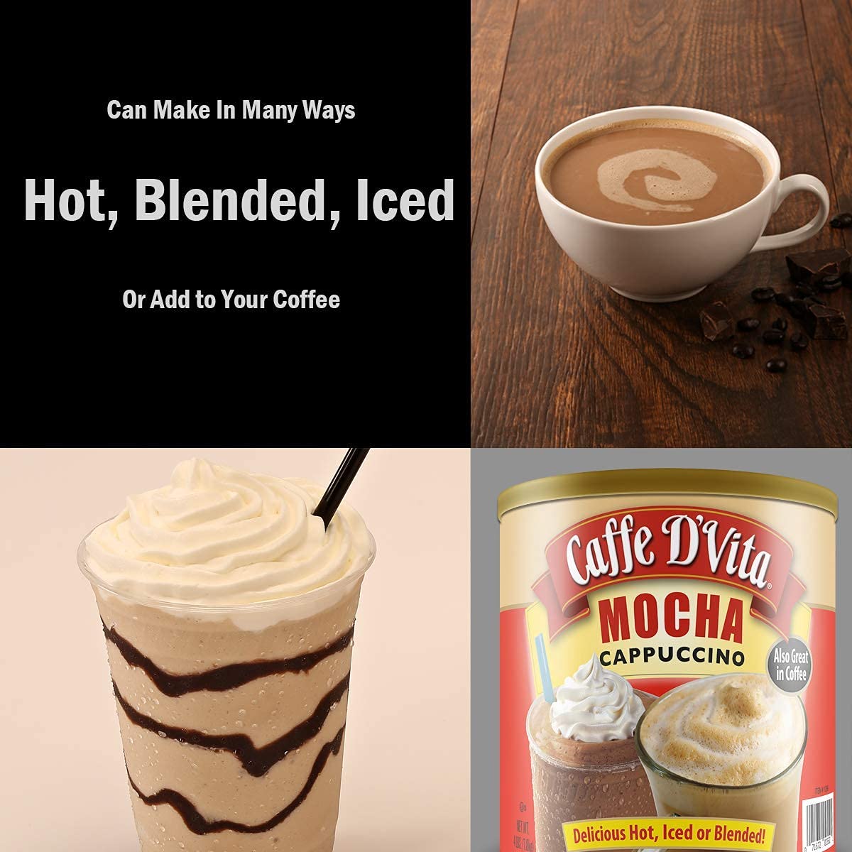 Caffe D'Vita Mocha Cappuccino Mix - Mocha Powder Mix - 4 LBS — additional product image 2