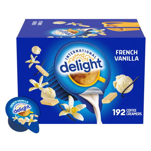 International Delight, French Vanilla, Single-Serve Coffee Creamers, 192 Count (Pack of 1), Shelf Stable Non-Dairy Flavored