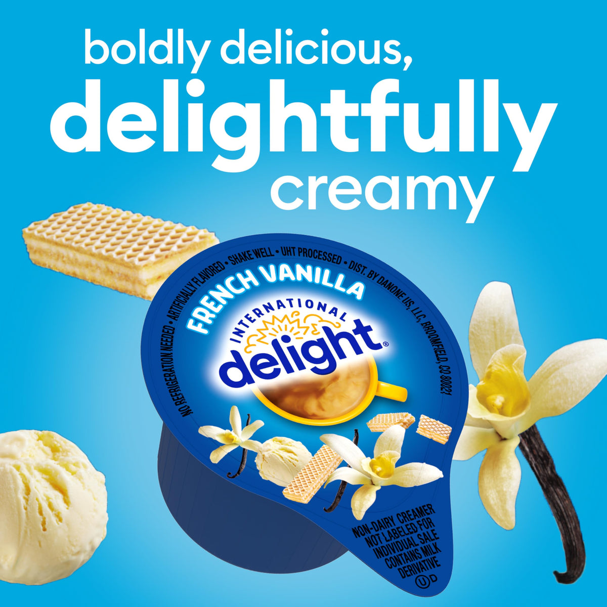 International Delight, French Vanilla, Single-Serve Coffee Creamers, 192 Count (Pack of 1), Shelf Stable Non-Dairy Flavored