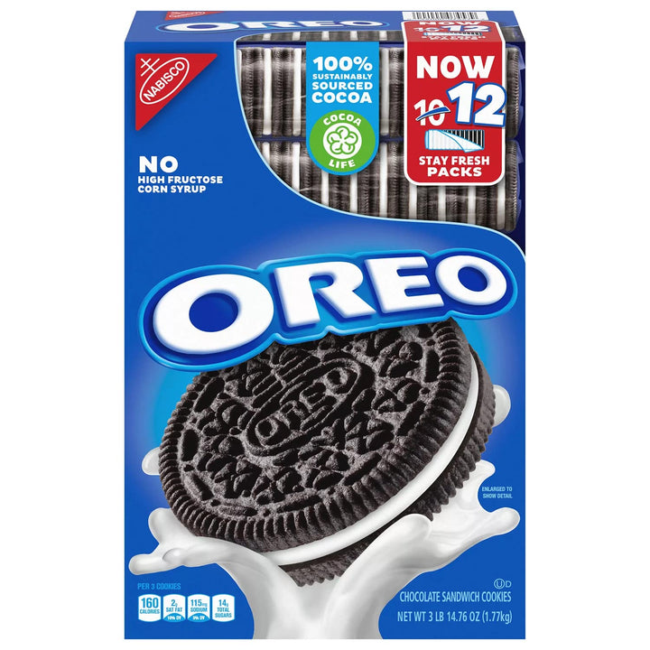 OREO chocolate sandwich cookies, 62.76 oz, 12-pack