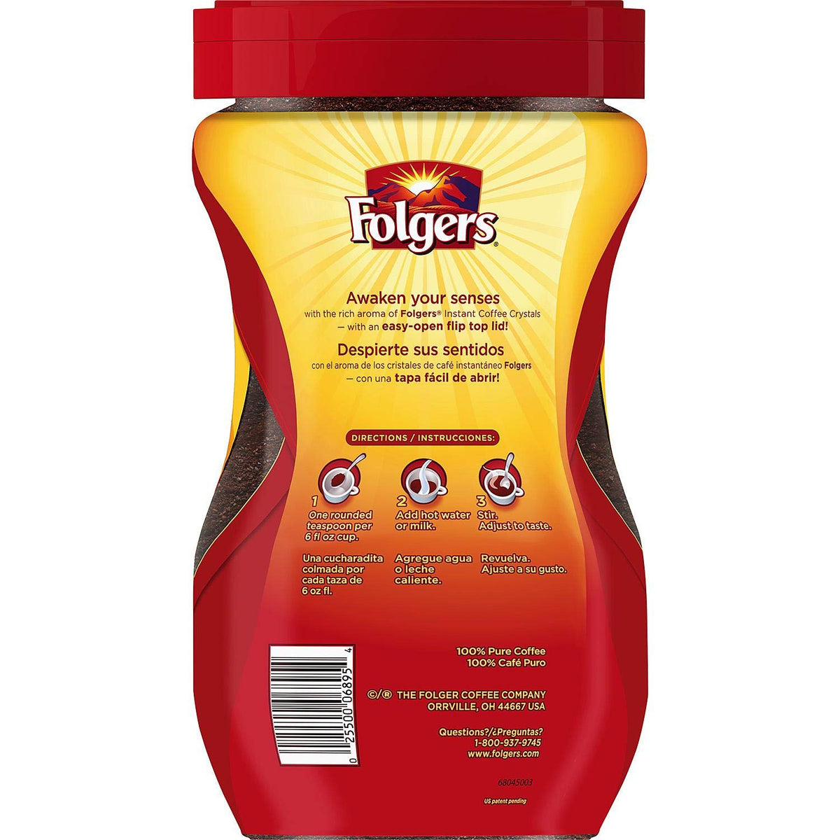 Folgers Instant Coffee Crystals, Classic Roast, 16 ounce — additional product image 2