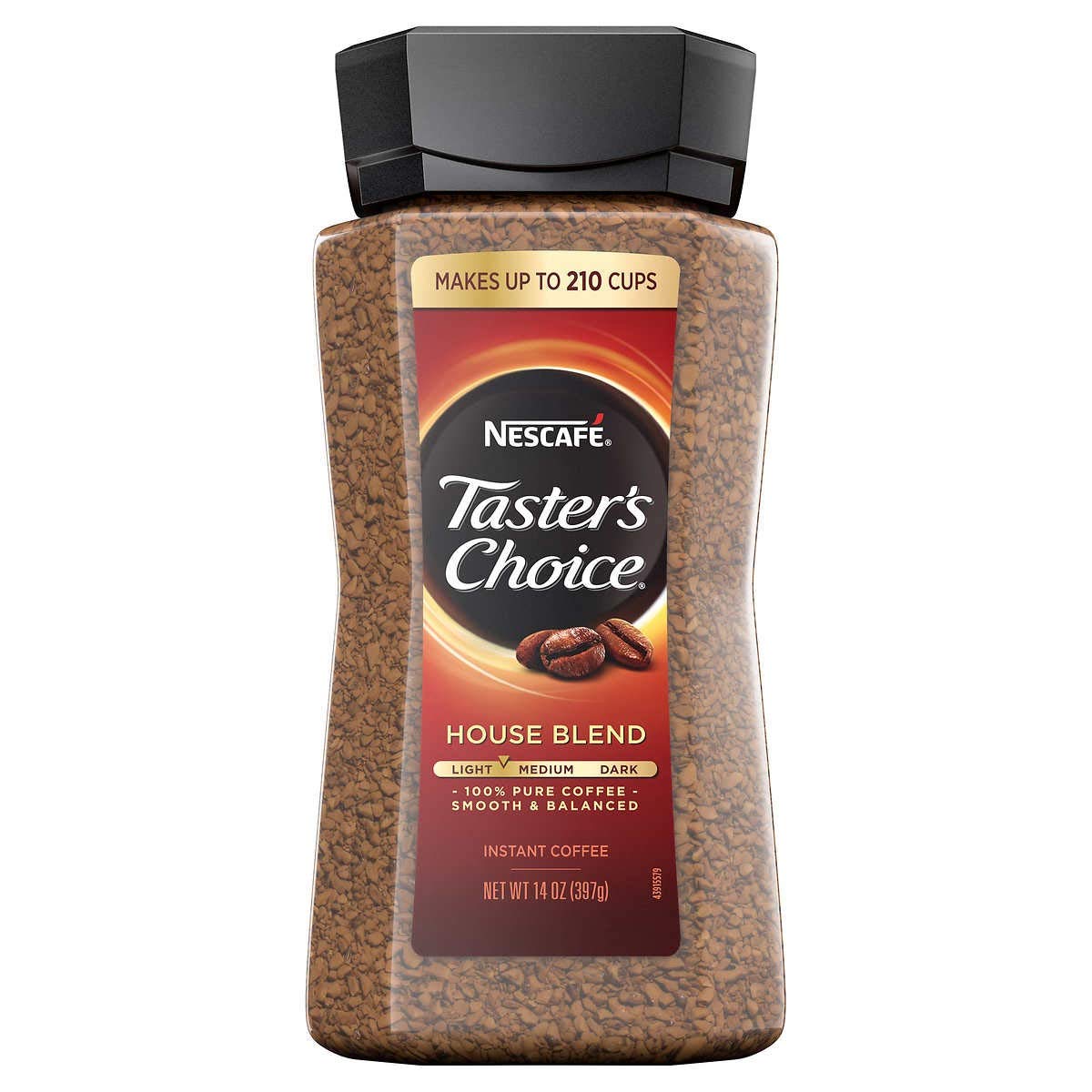 Taster's Choice Original Gourmet Instant Coffee, 14 Ounce Jar, Pack of 4