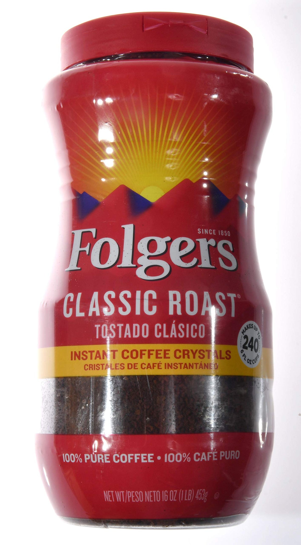Folgers Coffee Classic Roast 100% Pure Instant 16oz (Pack of 2) — additional product image 2
