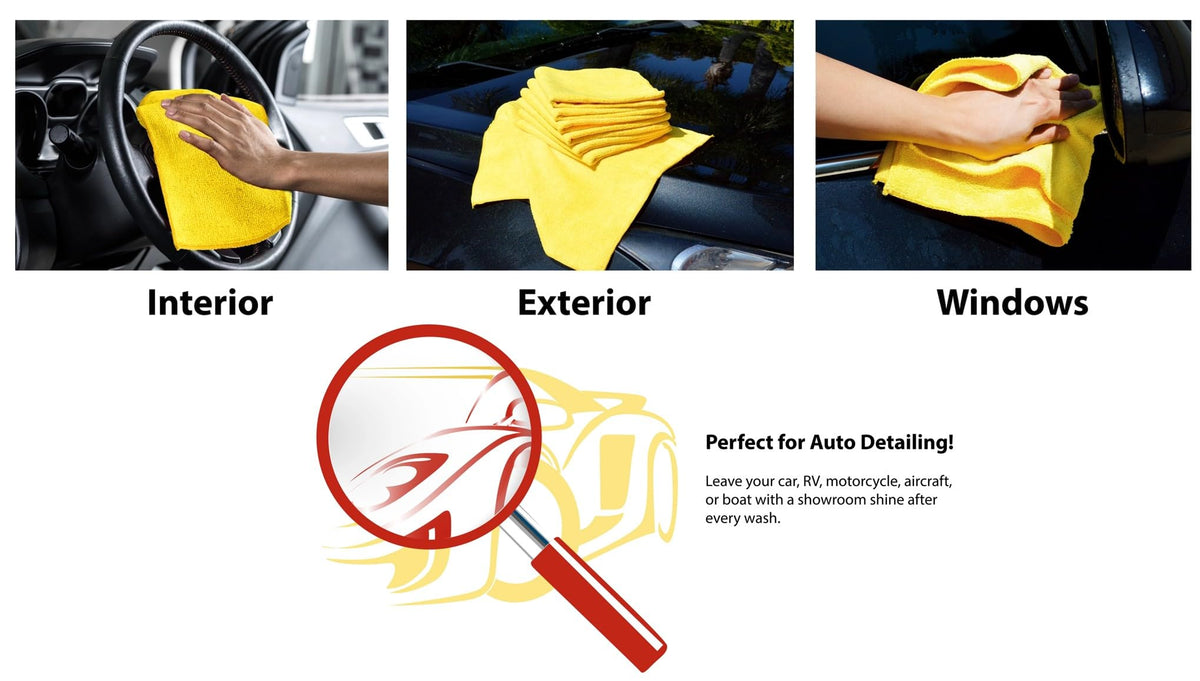 Ultra Plush Premium Microfiber Towels, Large, Yellow, 36 Count per Bag (2 Count) — additional product image 3
