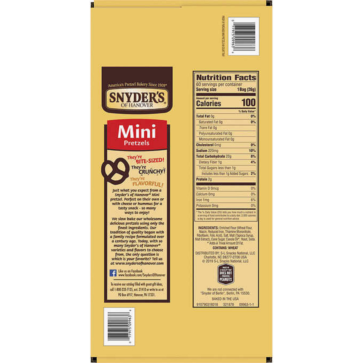 Snyder's Mini Pretzels 60 ct Bags