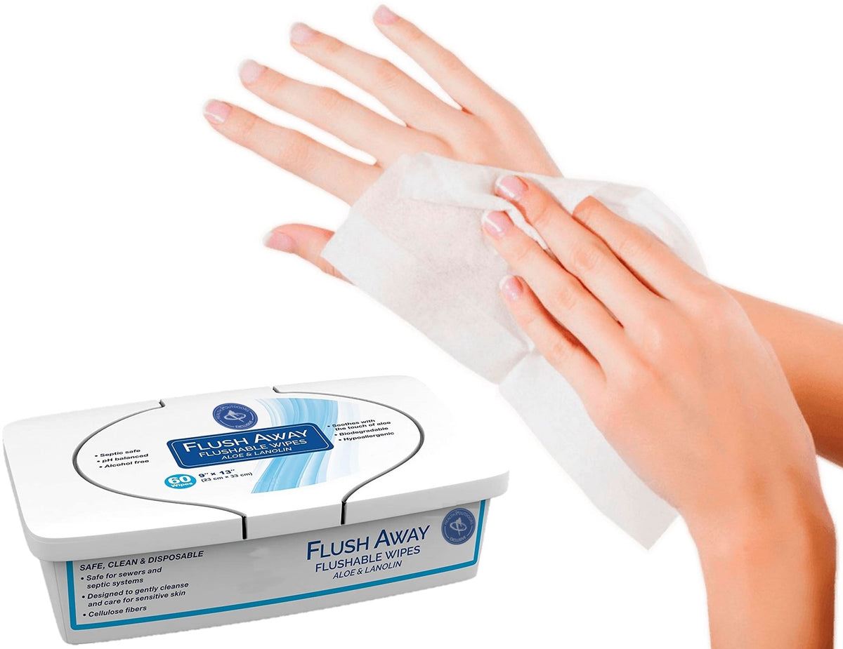 FlushAway Flushable Wipes 60 Count Tub