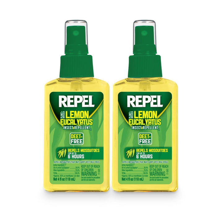Repel Lemon Eucalyptus Insect Repellent, 4 fl oz Pump Spray (2-Pack)